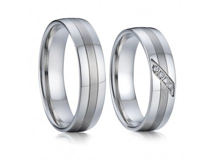 Ocelové snubní prsteny Charles a Diana 004