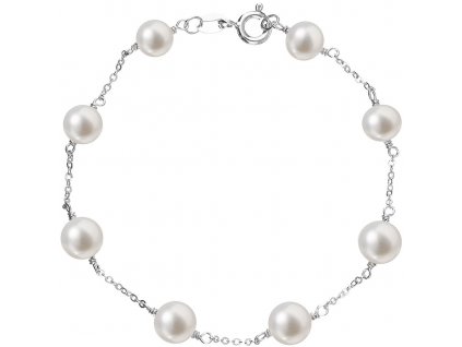 Stříbrný náramek s pravými říčními perlami 23008.1