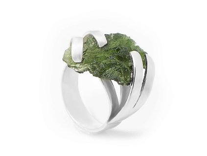 Stříbrný prsten s vltavínem01.860.00017