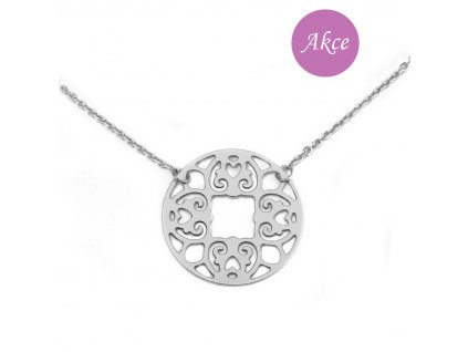 Stříbrný náhrdelník mandala RKPLBL0231