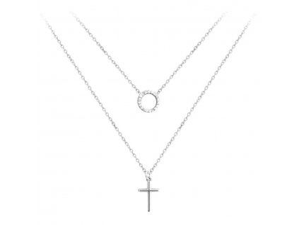 Stříbrný dvojitý náhrdelník JMAN0115SN45