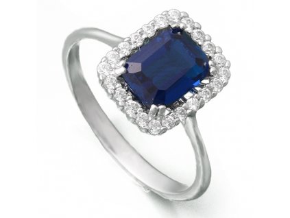 Zlatý prsten modro-bílé kameny 081.00084