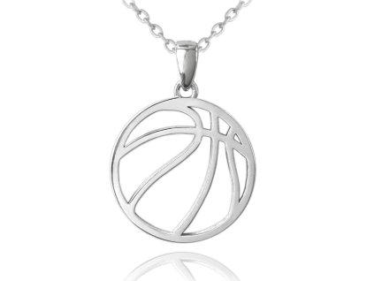 Stříbrný náhrdelník basketbalový míč