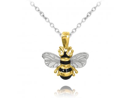 Stříbrný náhrdelník včela