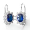 Stříbrné náušnice modro-bílé Lady Di 081.00008