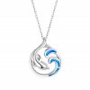 Stříbrný náhrdelník s tyrkysovým opálem delfín 42+3