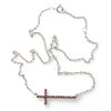 Stříbrný náhrdelník kříž s granáty 970.00004