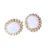 Zlaté náušnice s opály a zirkony ze žlutého zlata 841.00001