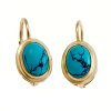 Zlaté náušnice s oválnými tyrkysy 890.00005