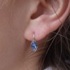 Zlaté náušnice s modrým kamínkem 070.00076