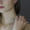 Zlaté náušnice se safírem a brilianty 911.00001