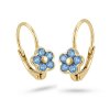 Zlate detske nausnice s modrymi kameny