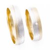 Zlaté snubní prsteny kombinované M305