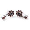 Stříbrné visací náušnice s českým granátem 970.00008