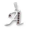 Stříbrný přívěsek písmeno A s českými granáty 970.00025