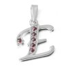 Stříbrný přívěsek s granáty písmeno E 970.00009