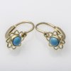 Zlaté dětské náušnice s tyrkysy 890.00010