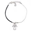 Provázkový náramek se stříbrným andělem NKPL0332