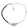 Provázkový náramek se stříbrnými srdíčky NKPL0701.1
