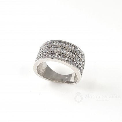 Stříbrný robustní prsteny s kubickými zirkony
