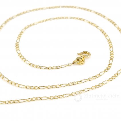 Zlatý řetízek FIGARO 42 cm