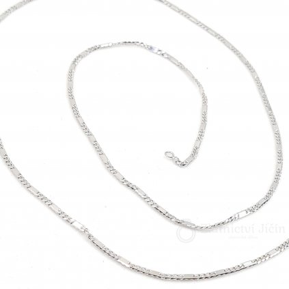 Zlatý řetízek PANCR zdobený  bílé zlato 55 cm