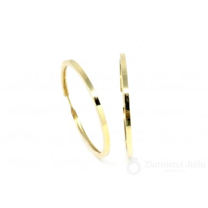 9651 zlate nausnice kruhy 30mm hranate