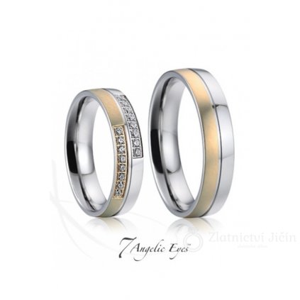 Ocelový snubní prsten 022