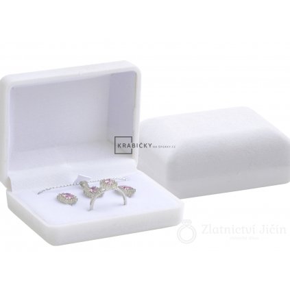 Sametová krabička na sadu; náušnice; náhrdelník; prsten F220