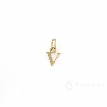 Zlatý přívěsek PÍSMENO V