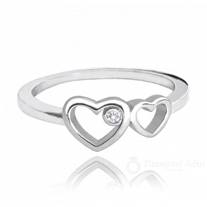 MINET Stříbrný prsten LOVE s kubickým zirkonem