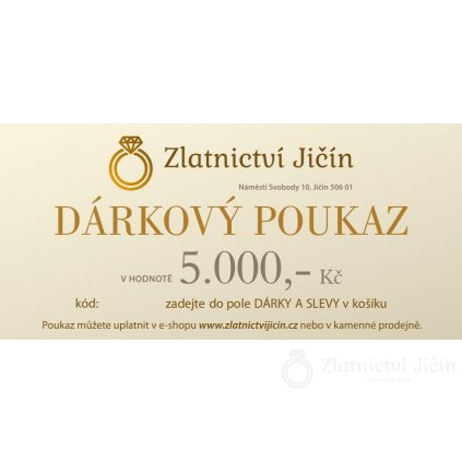 Dárkový poukaz v hodnotě 5.000,- Kč ( k vytištění )