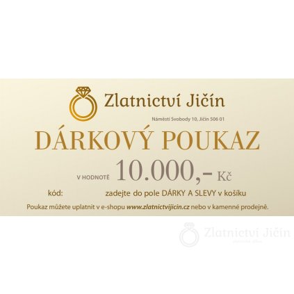 Dárkový poukaz v hodnotě 10.000,- Kč  ( k vytištění )