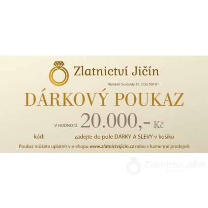 Dárkový poukaz v hodnotě 20.000,- Kč ( k vytištění )
