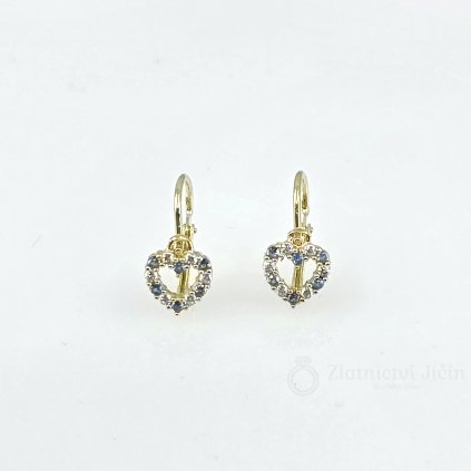 Zlaté dětské náušnice srdíčka
