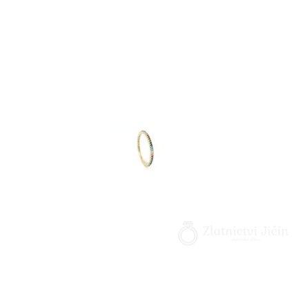 Zlatý prsten s barevnými syntetickými kameny