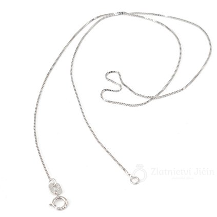 Zlatý řetízek Venezia 0,65 mm - bílé zlato 38 cm