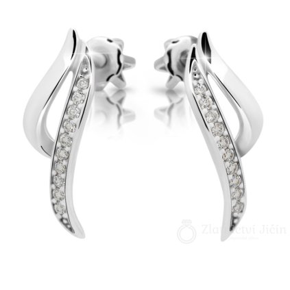 1551 nausnice danfil dle b2348 balonek bile zlato 585 1000 se zirkonem white povrch lesk 7032