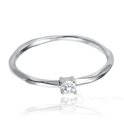 MINET Snubní stříbrný prsten s bílým zirkonem (Velikost prstenu: 53)