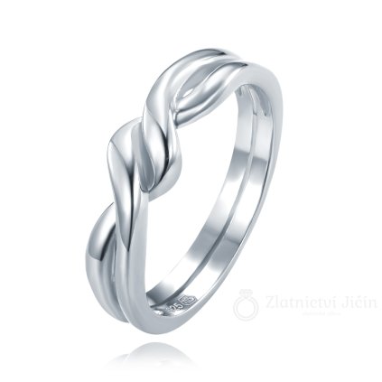 MINET Decentní propletený stříbrný prsten (Velikost prstenu: 56)