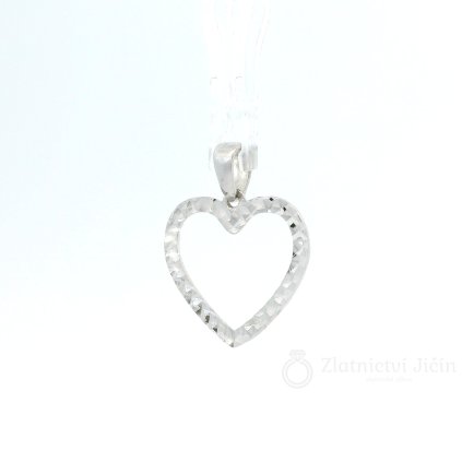 Zlatý přívěsek broušené SRDÍČKO bílé zlato