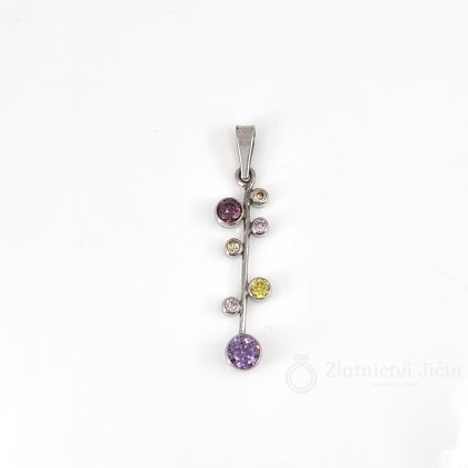 Stříbrný přívěsek s barevnými kamínky