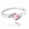 MINET Elegantní stříbrný prsten s růžovým zirkonem (Velikost prstenu: 53)