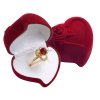 Sametová krabička ve  tvaru srdce s růží F-79
