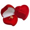Sametová krabička ve  tvaru srdce s růží F-79