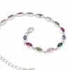 Stříbrný náramek s barevými kameny