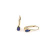 Zlaté náušnice KAPKA s tmavě modrým kamenem