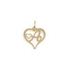 Zlatý přívěsek PÍSMENO A v srdíčku