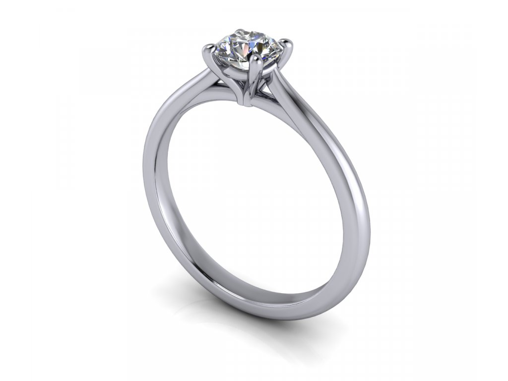 diamantovy zasnubni prsten JANE bile zlato 5.00mm diamant zlatnicke studio salaba zlatnictvi