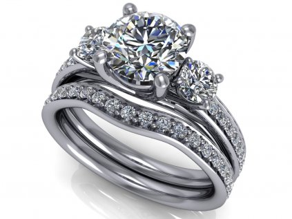 komplet zásnubní a snubní prsten Clara